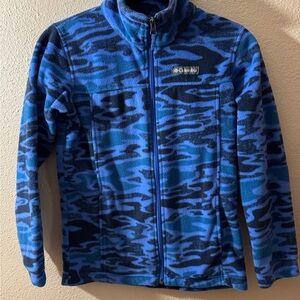 Columbia Kids Blue and Black Camouflage Fleece Jacket